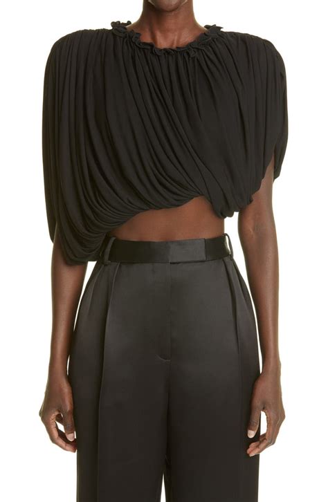 Asymmetric draped top in jersey 